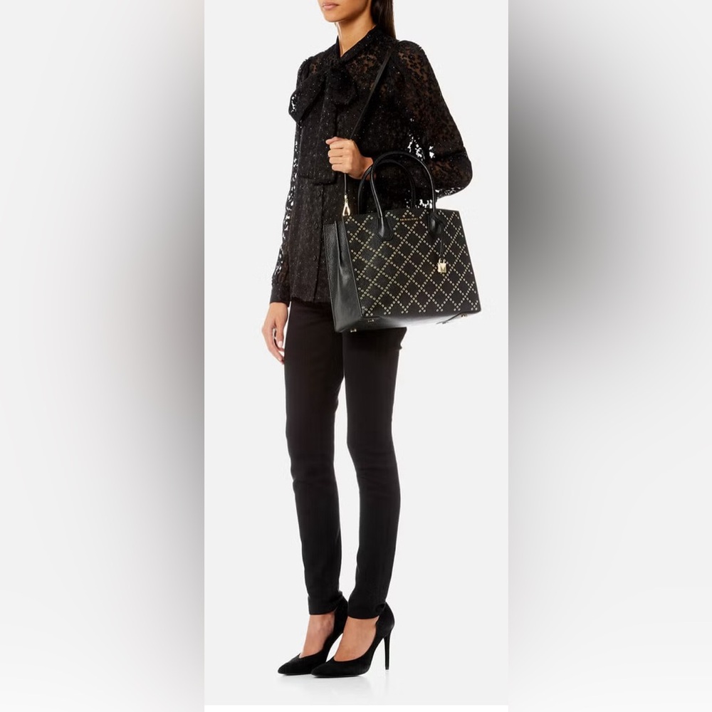 MICHAEL Michael Kors Mercer Stud & Grommet Black Tote Bag - NWT - Picture 8 of 9